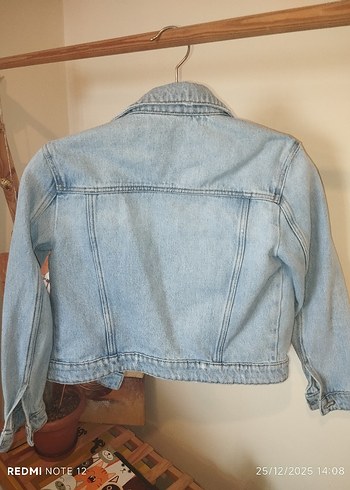 Düğmeli Mavi Denim Kadın Ceket - Görsel 4