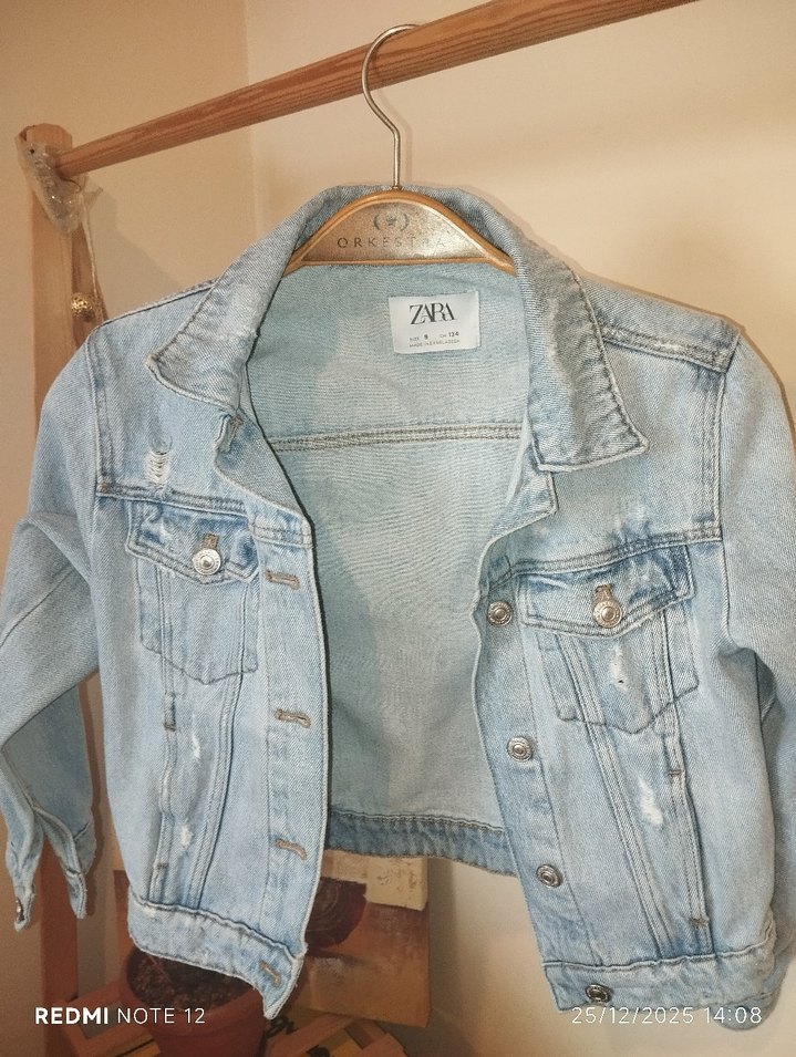 Düğmeli Mavi Denim Kadın Ceket - Görsel 3