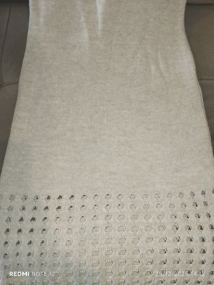 Uzun Örgü Kadın Kazak Beyaz - Görsel 3