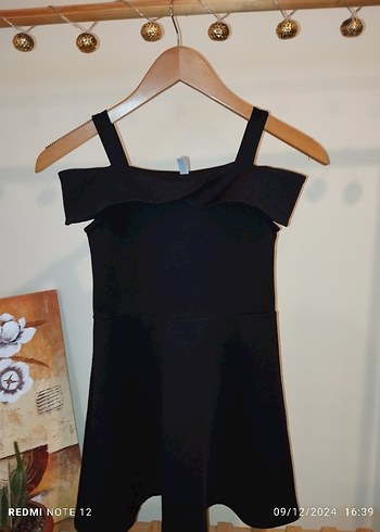 6 Yaş Beden Siyah Straplez Strappy Mini Elbise