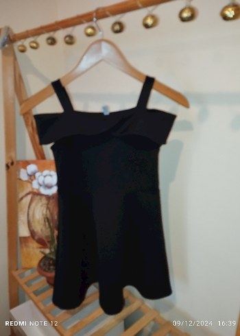 6 Yaş Beden siyah Renk Siyah Straplez Strappy Mini Elbise