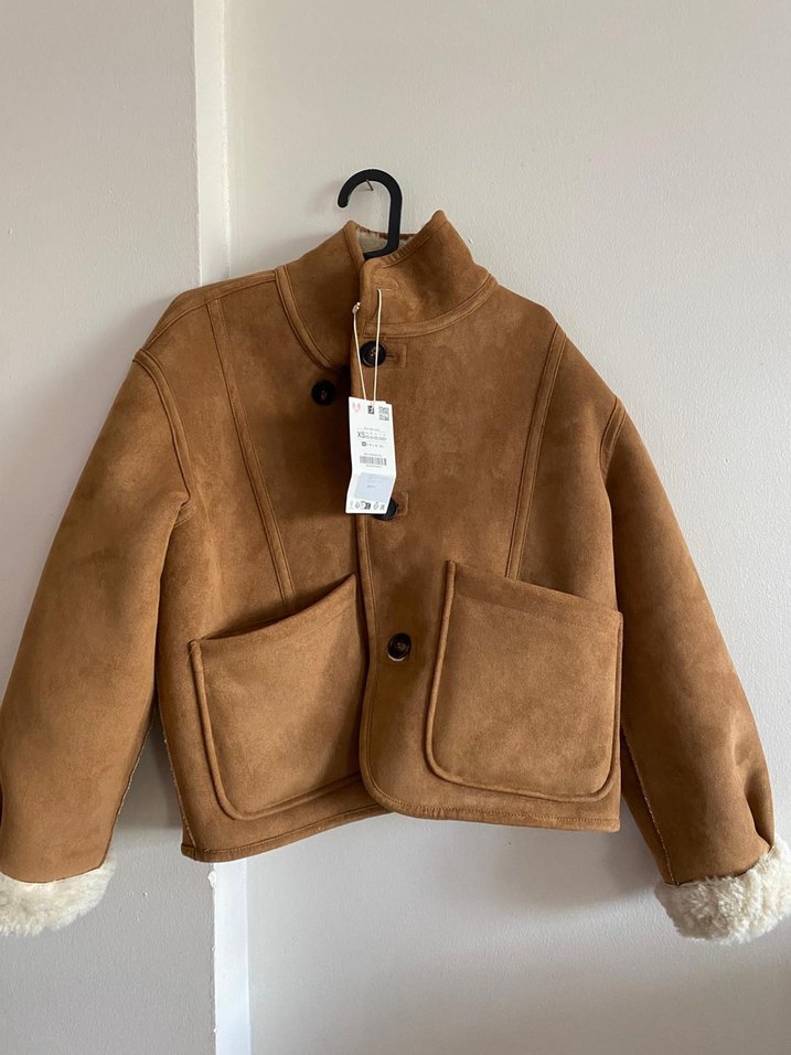 Bej Peluş Kadın Midi Ceket - Görsel 3