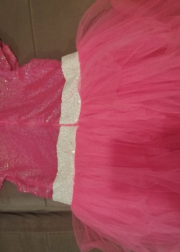 Pembe Barbie Kız Çocuk Elbise - Görsel 7