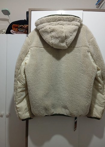 Bej Peluş Erkek Midi Mont - Görsel 2