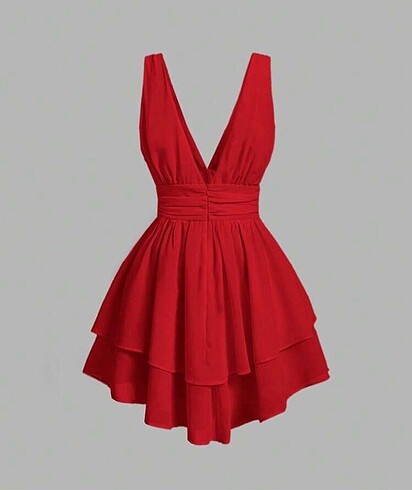 Zara Sıfır Kırmızı Elbisesi