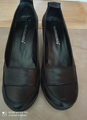 Mammamia Siyah dolgu topuk ayakkabı 