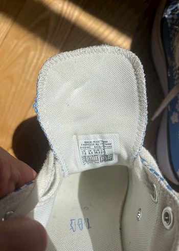 Converse Kadın Mavi Kareli Denim Dolgu Topuk Spor Ayakkabı
