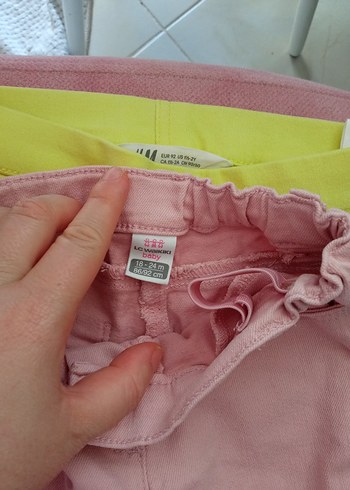 18-24 Ay Beden Sarı Elastik Bel Kız Pantolonu