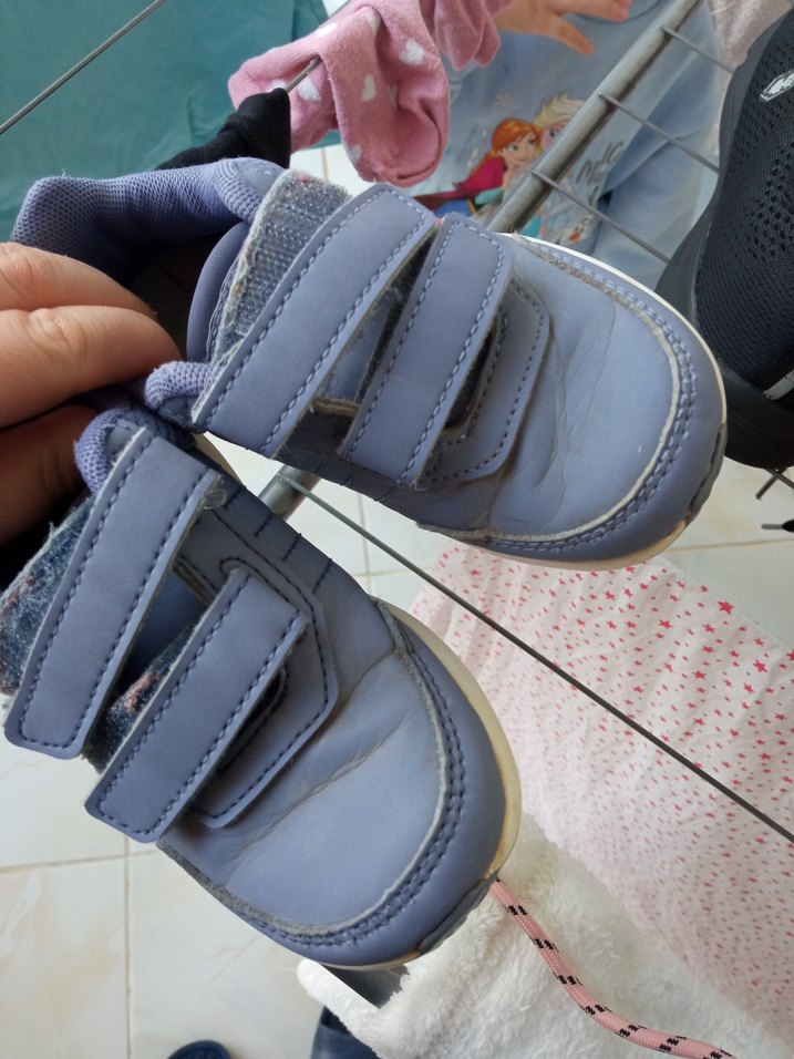 Kız Çocuk Gri Pembe Cırt Cırtlı Spor Ayakkabı - Görsel 2