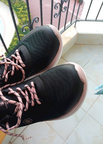 Pembe Yılan Desenli Bağcıklı Spor Kadın Sneakers - Görsel 4