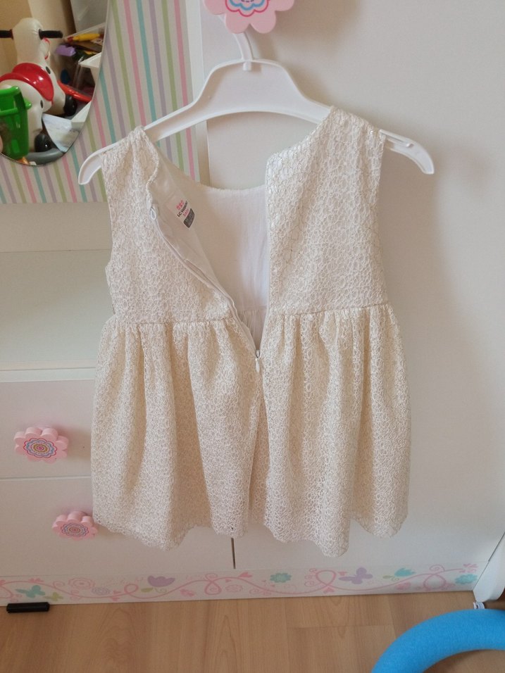 Kız Çocuk Beyaz Dantel Elbise - Görsel 2