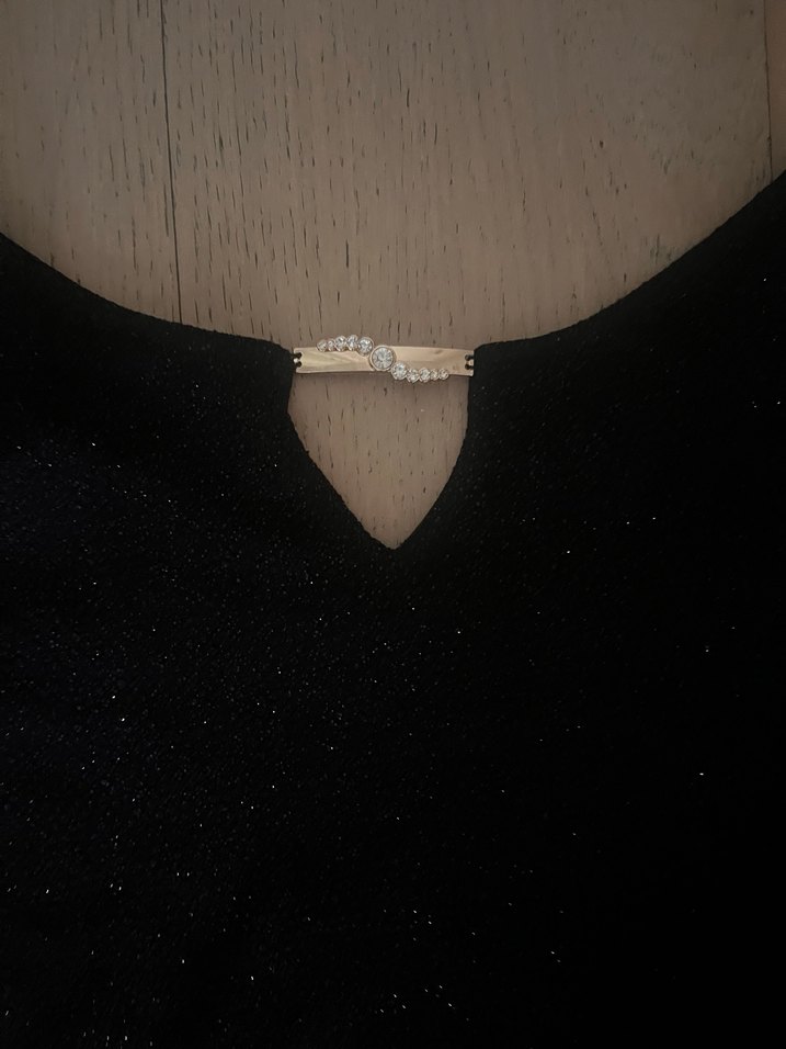 Siyah Uzun Kollu V Yaka Midi Elbise s - Görsel 3