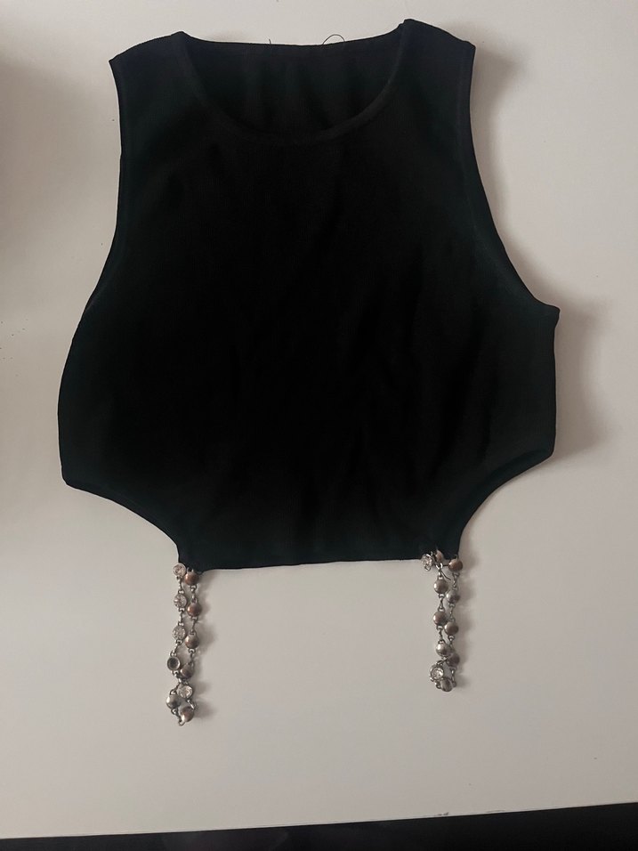 Zincir Detaylı Siyah Gotik Kadın Body Zinciri - Görsel 2