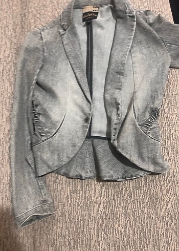 Vakkorama gri s bedeb Kadın Denim Ceket - Görsel 4