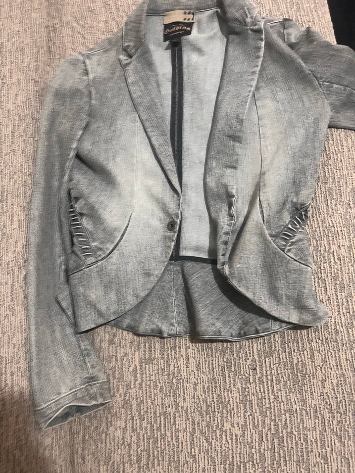 Vakkorama gri s bedeb Kadın Denim Ceket - Görsel 4