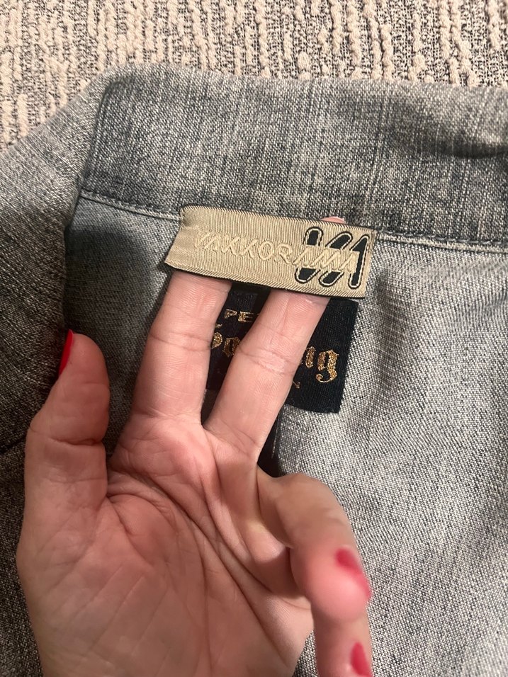 Vakkorama gri s bedeb Kadın Denim Ceket - Görsel 2