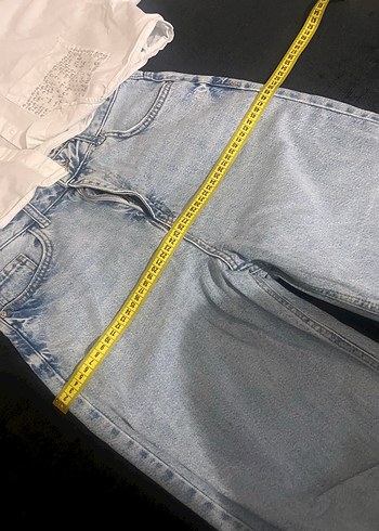 Koton Gri Yırtık Detaylı Salaş Kadın Kot Pantolon gömlek - Görsel 2