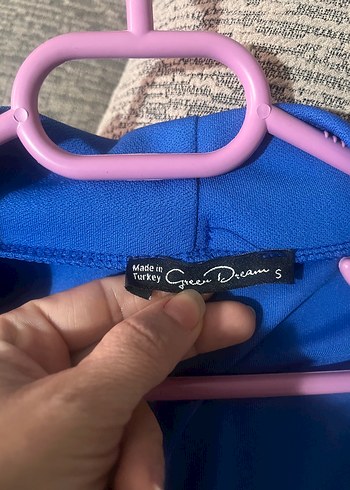 Kadın Mavi Midi Uzunlukta Salaş Ceket s beden - Görsel 5