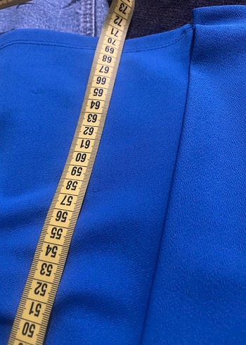 Kadın Mavi Midi Uzunlukta Salaş Ceket s beden - Görsel 3