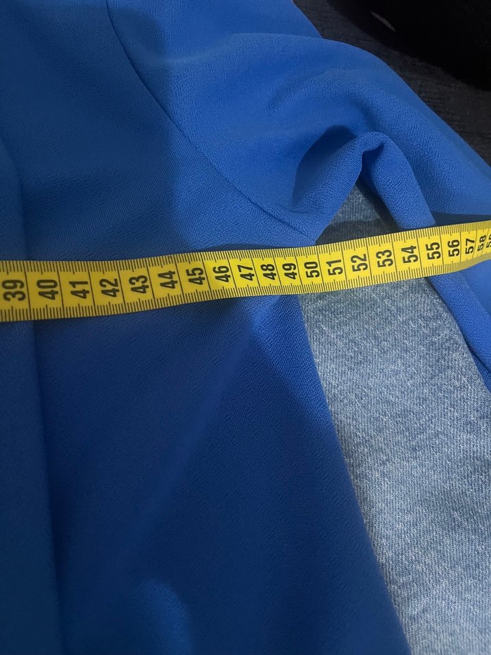 Kadın Mavi Midi Uzunlukta Salaş Ceket s beden - Görsel 4