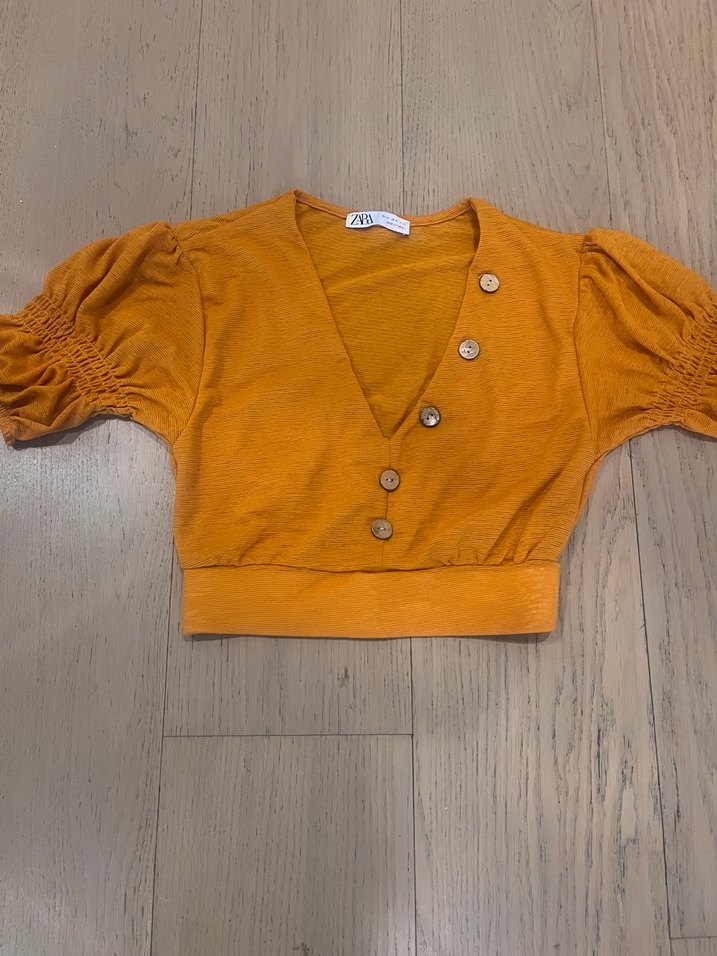 Zara V Yaka Düğmeli Bluz m beden - Görsel 2