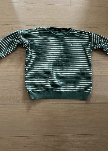Yeşil Çizgili kadın  S beden Triko Kazak - Görsel 3