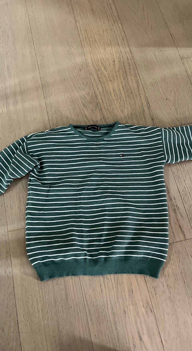 Yeşil Çizgili kadın  S beden Triko Kazak - Görsel 4