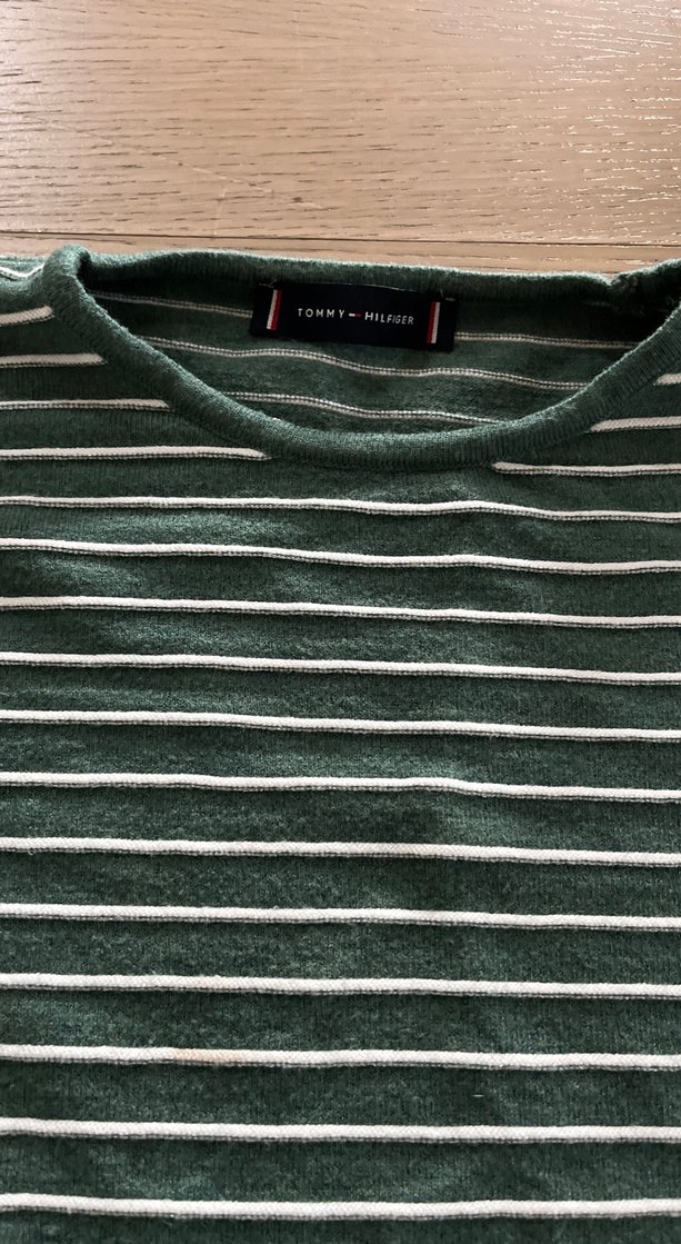 Yeşil Çizgili kadın  S beden Triko Kazak - Görsel 2