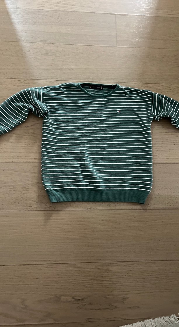 Yeşil Çizgili kadın  S beden Triko Kazak - Görsel 3