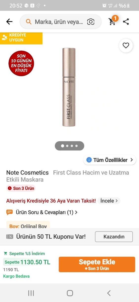 Note   Note First Class Maskara - Görsel 4