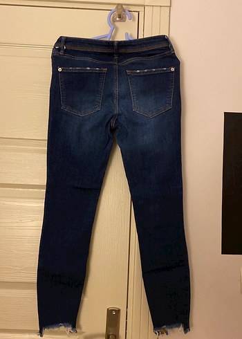 Koyu Mavi Kadın Skinny Jean - Görsel 5
