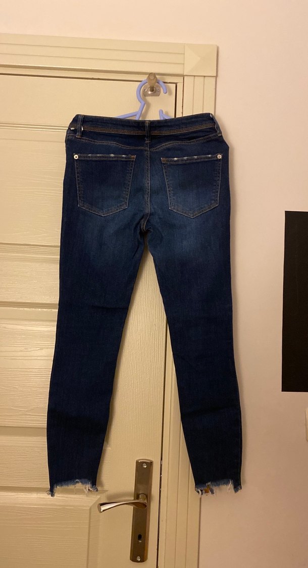 Koyu Mavi Kadın Skinny Jean - Görsel 5