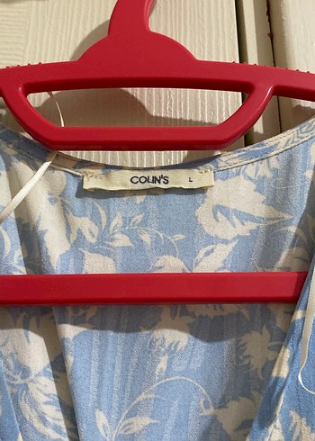 Mavi V Yaka Midi Elbise - Görsel 2