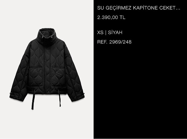 xs Beden siyah Renk Zara ceket