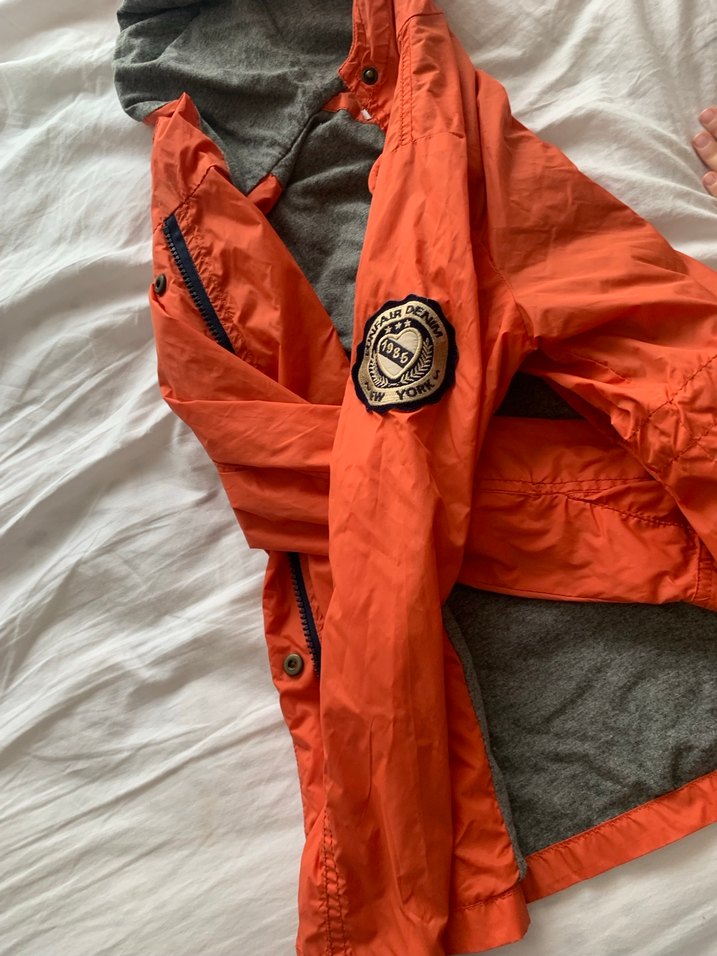 Gri Astarlı Erkek Çocuk Fermuarlı Yağmurluk - Görsel 4