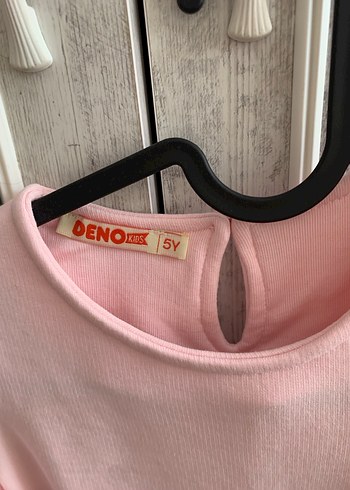 Uzun Kollu Pembe Kız Çocuk elbise - Görsel 2