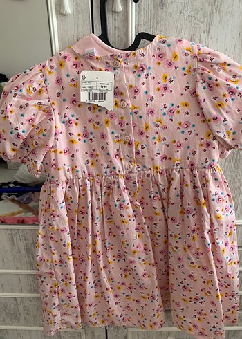 Pembe Çiçekli Kız Çocuk Elbise - Görsel 2