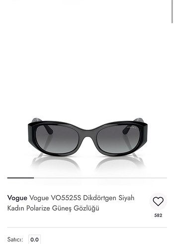 Vogue Kadın Siyah Polarize Güneş Gözlüğü