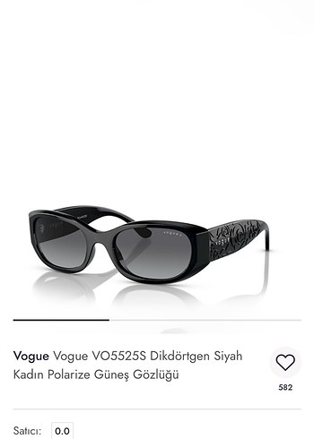 Vogue Vogue Kadın Siyah Polarize Güneş Gözlüğü