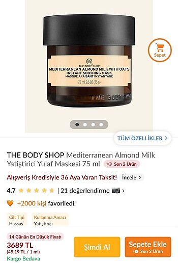 The Body Shop The Body Shop Yatıştırıcı Maske