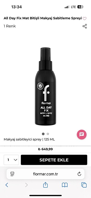 Flormar Makyaj Sabitleyici Sprey