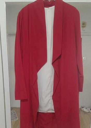 Uzun Kırmızı Sırt Payetli Kadın Tunik - Görsel 2