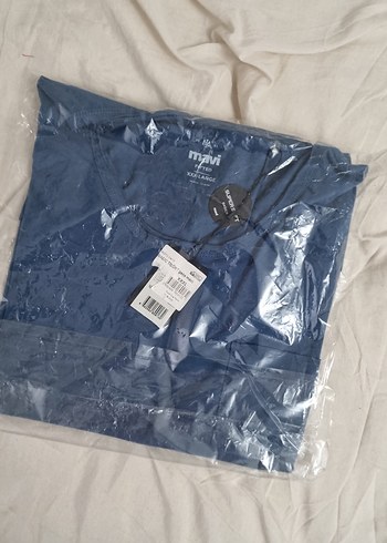 Mavi Rahat Kesim Erkek Tişört - Görsel 5