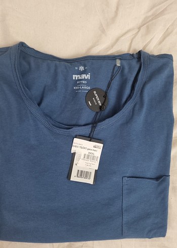 Mavi Rahat Kesim Erkek Tişört - Görsel 4