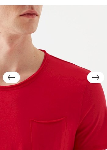 Kırmızı Pamuklu Erkek Tişört - Görsel 2