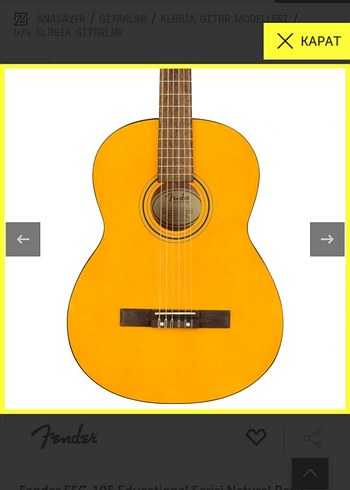 Sarı Klasik Gitar - Görsel 8