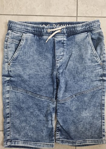 Erkek Çocuk Mavi Denim Elastik Bel Şort