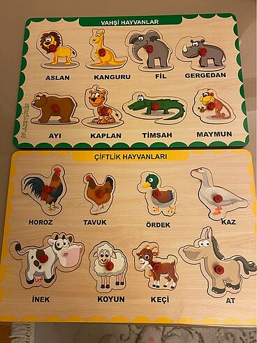 Ahşap tutmalı puzzle