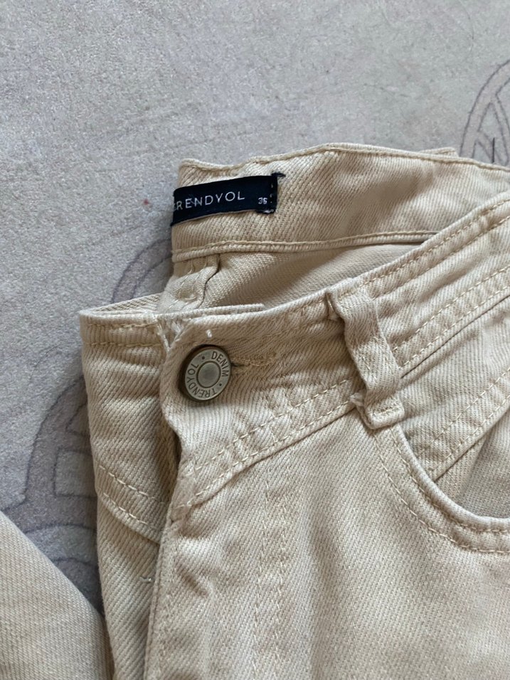 Kadın Bej jean Pantolon - Görsel 2
