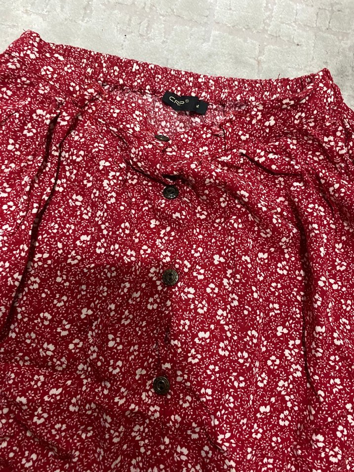 Kırmızı Çiçek Desenli Etek - Görsel 2